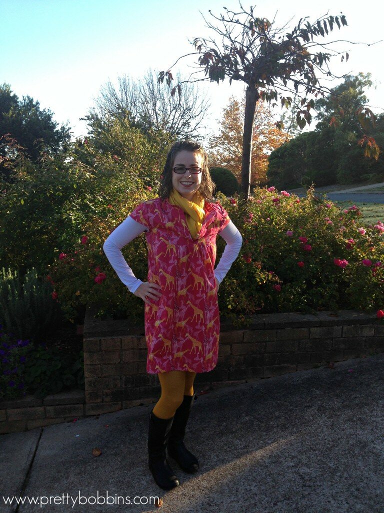 Pink and yellow giraffes! Love my new tova tunic!